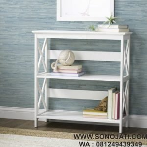 Rak Buku Kayu Minimalis Modern Tingkat