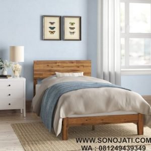 Tempat Tidur Kayu Jati Minimalis Tara