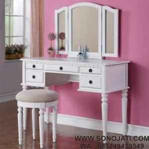 Set Meja Rias Vanity dengan Kaca