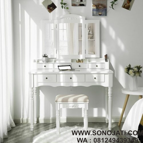 Set Meja Rias Minimalis 3 Cermin Soares