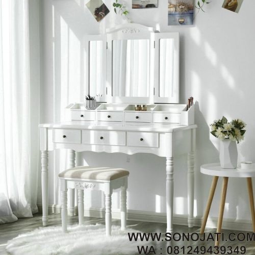 Set Meja Rias Minimalis 3 Cermin Soares