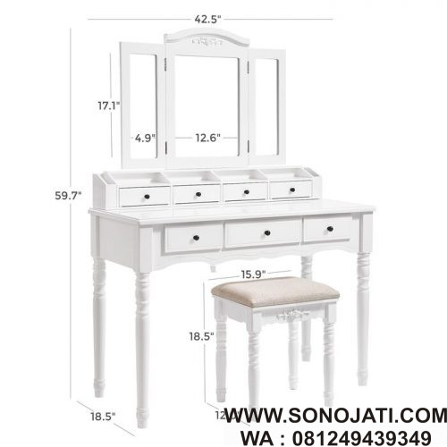 Set Meja Rias Minimalis 3 Cermin Soares Set Meja Rias Minimalis 3 Cermin Soares