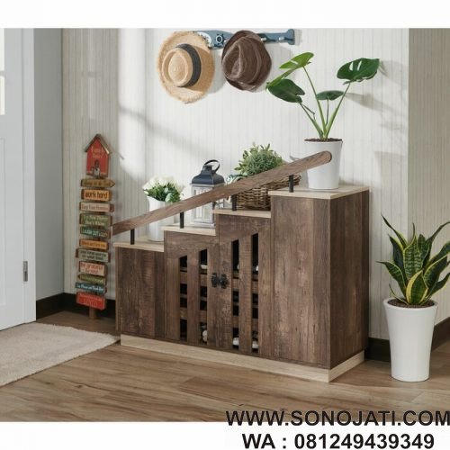 Rak Sepatu Kayu Bay Isle Home