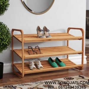Tempat Sepatu Melengkung 3 Tingkat