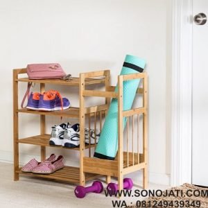 Rak Sepatu Kayu Unik Entryway 8 pair