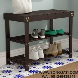 Rak Sepatu Stackable 3-Tingkat 6 Pasang