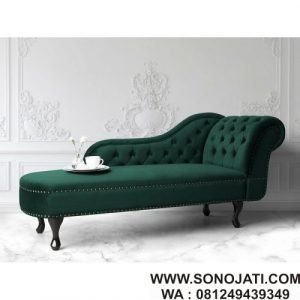 Kursi Malas Jati Minimalis Chaise Lounge Tangan Kanan
