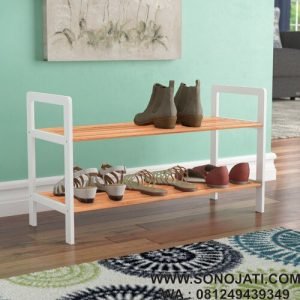 Rak Sepatu Minimalis 2 Tingkat Coral