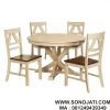 Satu Set Meja Makan Minimalis Bundar Halle