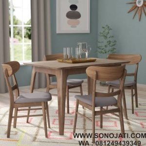 Set Model Kursi Makan Jati Minimalis Yolanda