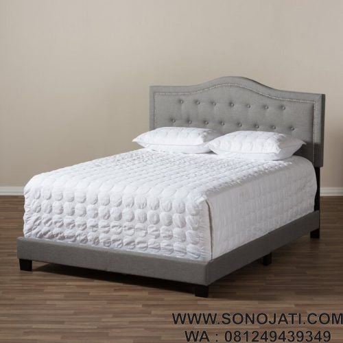 Tempat Tidur Jati Minimalis Roberto Fabric
