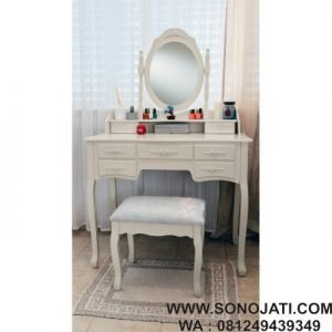 Meja Rias Minimalis Jati Ukiran Ponticus Deluxe