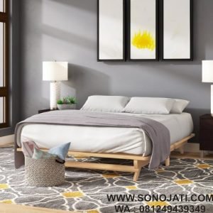 Tempat Tidur Minimalis Jati Evie
