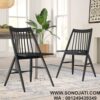 Kursi Makan Jati Minimalis Spindle Slat Back Side