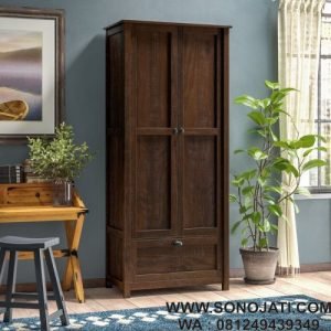 Lemari Pakaian Kayu Minimalis Solid Mina