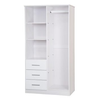 Lemari Pakaian Minimalis Duco Putih Derlyum Mirrored