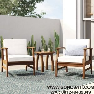 Set Model Kursi Teras Kayu Jati Minimalis Antonia