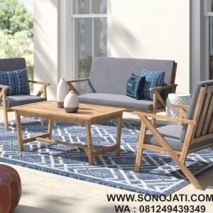 Set Kursi Teras Minimalis Kayu Jati Morley