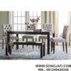 Set Meja Makan Minimalis 4 Kursi Gray Gardners