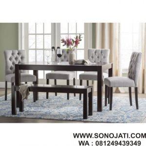 Set Meja Makan Minimalis 4 Kursi Gray Gardners