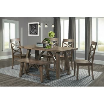 Set Meja Makan Kayu Jati Minimalis Bailee 6 Piece