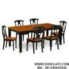 Set Kursi Meja Makan Minimalis Kayu Solid Hitam & Cherry Pilger