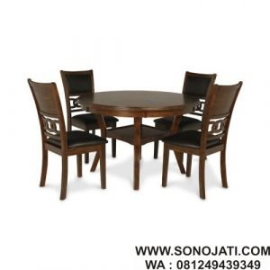 Set Meja Makan Bundar Minimalis Jackins