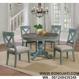 Set Meja Makan Bulat Minimalis Cierra Dining Set