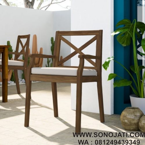 Kursi Teras Kayu Minimalis Antonia Cushion (Set 2) a Kursi Teras Kayu Minimalis Antonia Cushion (Set 2)
