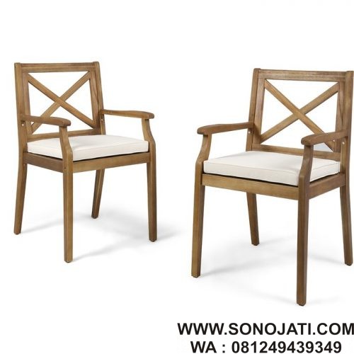 Kursi Teras Kayu Minimalis Antonia Cushion (Set 2) b Kursi Teras Kayu Minimalis Antonia Cushion (Set 2)