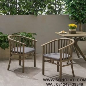 Kursi Teras Minimalis Lengkung Thacker Outdoor (Set 2)