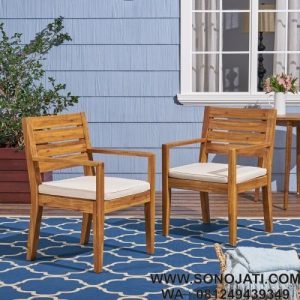 Kursi Teras Minimalis Patio Cambon dengan Bantal (Set 2)