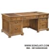 Meja Kerja Kantor Eksekutif Kayu Solid Chunn