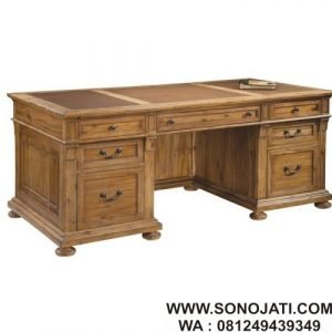 Meja Kerja Kantor Eksekutif Kayu Solid Chunn