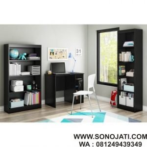 Meja Kerja Kantor Minimalis Black Axess