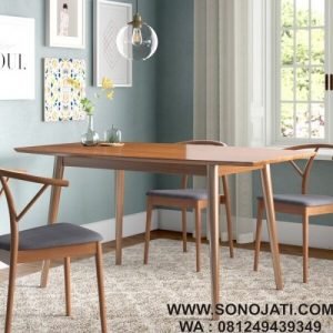 Meja Makan Kayu Jati Minimalis Weller