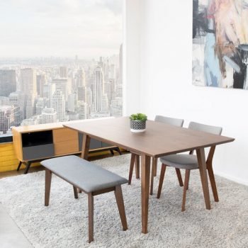 Meja Makan Kayu Solid Lewin