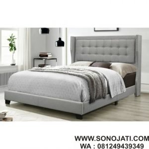Tempat Tidur Kayu Minimalis Keya Upholstered