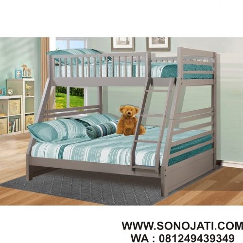 Tempat Tidur Tingkat Minimalis Twin Over Full Bed Sono Jati Furniture