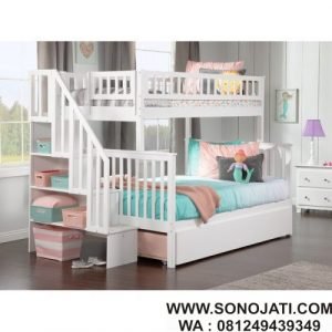 Desain Tempat Tidur Tingkat Minimalis Shyann Staircase
