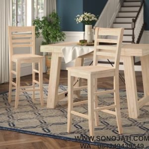 Kursi Kayu bar Elwes Solid Wood