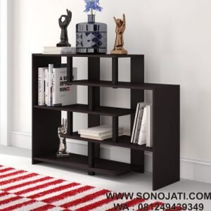 Rak Buku Kayu Minimalis Geometris Colletti