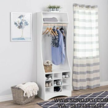 Almari Pakaian Putih Norberg Compact