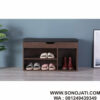 Bangku Kayu Minimalis Penyimpanan Shoe Rack Storage