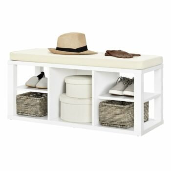 Bangku Kayu Minimalis Putih Duco Pettis Storage