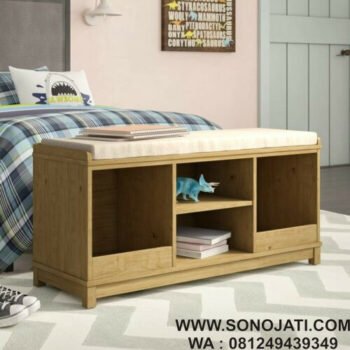 Bangku Penyimpanan Berlapis Kronqui Four Cubby