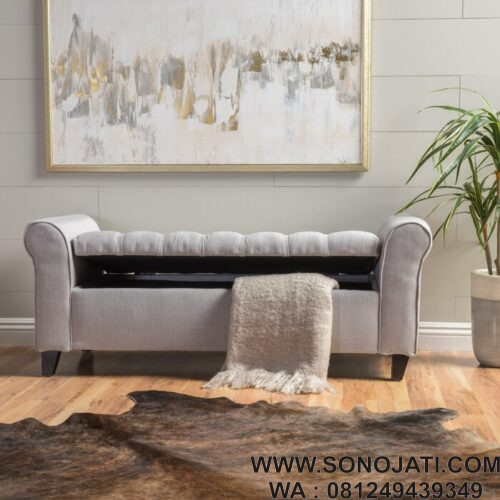 Bangku Santai Penyimpanan Claxton Upholstered Flip top Bangku Santai Penyimpanan Claxton Upholstered Flip top