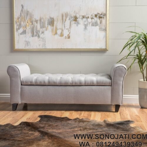 Bangku Santai Penyimpanan Claxton Upholstered Flip top