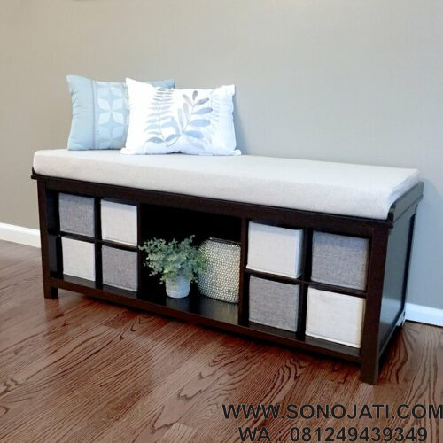 Bangku Teras Penyimpanan Solid Wood Shoe Storage Bangku Teras Penyimpanan Solid Wood Shoe Storage