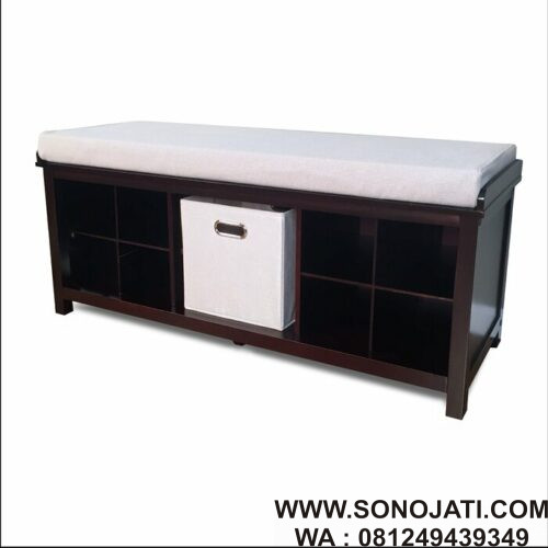 Bangku Teras Penyimpanan Solid Wood Shoe Storage Bangku Teras Penyimpanan Solid Wood Shoe Storage